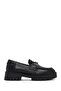 Women's Black Thick Soled Buckled Leather Masculine Loafer 25Afd412418