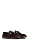 Women's Brown Buckle Suede Genuine Leather Loafer, Winter Shoes 25Afd204210 - 3