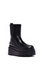 Women's Black Zippered Thick Soled Leather Boots 25Wfd187818 - 8