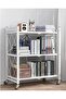 3Tier Foldable Standing Storage Rack with Wheels for Kitchen Garage Home Office - 5