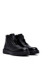 Men's Black Lace-Up Thick Soled Leather Boots 25Wfd6334Ft - 2