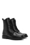 Women's Black Zippered Leather Boots 25Wfd510318 - 4