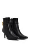 Women's Black Zippered Thin Heeled Boots 25Afe480818 - 5