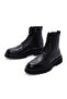 Men's Black Zippered Leather Casual Boots 25Wfd620318 - 4