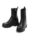 Women's Black Thick Soled Zippered Leather Boots 25Wfd200718 - 3