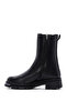 Women's Black Zippered Thick Soled Leather Boots 25Wfd180318 - 2