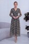 Leopard Printed Double-Breasted Plus Size Chiffon Dress - 3