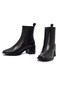Women's Black Thick Heeled Leather Chelsea Boots 25Wfd188218 - 3