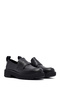 Women's Black Genuine Leather Masculine Loafer, Winter Shoes 25Afd201718 - 3