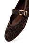 Women's Brown Leopard Patterned Buckle Suede Genuine Leather Ballerina Shoes 25Afd201510 - 8