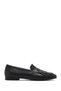 Women's Black Buckle Genuine Leather Loafer, Winter Shoes 25Afd380418