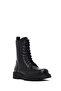 Women's Black Zippered Leather Boots 25Wfd187018 - 7