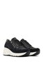 Women's Black Lace-Up Zipper Detail Wedge Heel Genuine Leather Sneaker, Winter Sports Shoes 25Afd37 - 3