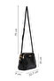 Women's Black Long Strap Crocodile Pattern Crossbody Bag 25Wbd2820E3 - 2