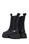 Women's Black Thick Soled Leather Chelsea Boots 25Wfd140318 - 6