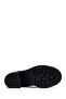 Women's Black Zippered Thick Heeled Leather Boots 25Wfd203418 - 6