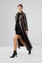 Jenny -X Women's Brown Belt Detailed Leather Trench Coat 24Wge526347