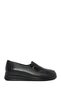 Women's Black Wedge Heeled Genuine Leather Comfort Shoes Casual Shoes 25Sfd411218