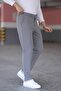 Men's Anthracite Slim Fit Flexible Lycra Linen Trousers - 3