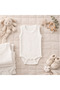 3-Piece Rib Baby Athlete Bodysuit with Report and Snap Fasteners White 100% Cotton - Rib Baby Bodysuit - 4