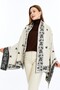 Rose Pattern Stone-Black-Grey, Battal Shoulder Shawl, Knitwear Shoulder Shawl, Shawl, Women, Young, Mother Shawl, 75X180 cm