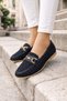 Al-4016 Tweed Fabric Comfortable Sole Women's Ballerina Mother's Shoes Daily Shoes