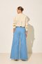 Blue 100% Cotton Relaxed Fit Jean with Pleated Detail - 3