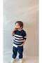 Boy's Navy Blue Color Knitwear Sweater Pants Top and Bottom Set - 4