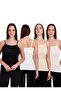 Women's Corded Fabric Cotton Undershirts Economical Pack of 4