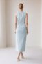 Baby blue front slit detailed full mold midi length skirt - 4