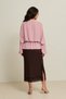 Bitter Brown Stone and Tulle Detailed Full-Fit Midi Skirt - 4