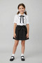 Girl's Ruffle Detailed Black Skirt and Lace White Shirt April 23 October 29 Show Outfit - 2