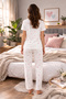 Women's Heart Print Short Sleeve Pajamas Set - 3