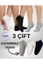 Women's 3-Piece Gray Black White Cotton Sole Towel and Non-Slip Sole Yoga Pilates Booties Home Socks