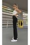 S.o.l.m.a.z Black Ripped Lycra Super High Waist Loose Jean Trousers. (SUPER HIGH.) Wide Leg. - 8