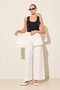 Ecru Relaxed Cut Trousers with Waist Detail - 3