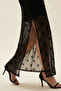 Black Transparent Lace and Inner Lining Detailed Midi Dress - 4
