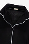 Women's Short Sleeve Viscose - Soft Textured Buttoned Piping Wide Leg Pajamas Set - 5