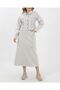 Denim Jacket and Skirt with Lace Detail - Light Smoked