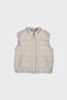 Baby Boy Zippered Micro Beige Vest