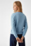 Women's Cmbn Teddy Bear Printed B.Blue Sweatshirt - 6