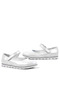 Rakerplus Genuine Leather Silver Velcro Girls' Ballerinas - 6