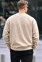 Written Design Cotton Casual Men's Beige Sweatshirt - 5