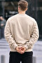 Written Design Cotton Casual Men's Beige Sweatshirt - 6