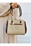 Mink 5-Compartment Women's Bag with Chain Hand Strap and Detailed Shoulder Strap - 7