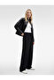 Crepe Fabric Pleated Detailed Wide Leg Palazzo Trousers with Pockets