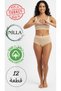 Women's 12-Pack Skin Color Heart High Waist 100% Cotton Panties - 3