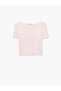 Bürümcük Fabric Slim Fit Short Sleeve Boat Neck Crop T-Shirt - 3