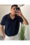 Men's Ottoman Fabric Summer Polo Collar T-Shirt and Pants Combination - 2
