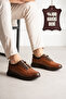 Hero Genuine Leather Tan Men's Casual Sneaker Shoes with Elastic Ankle Detail